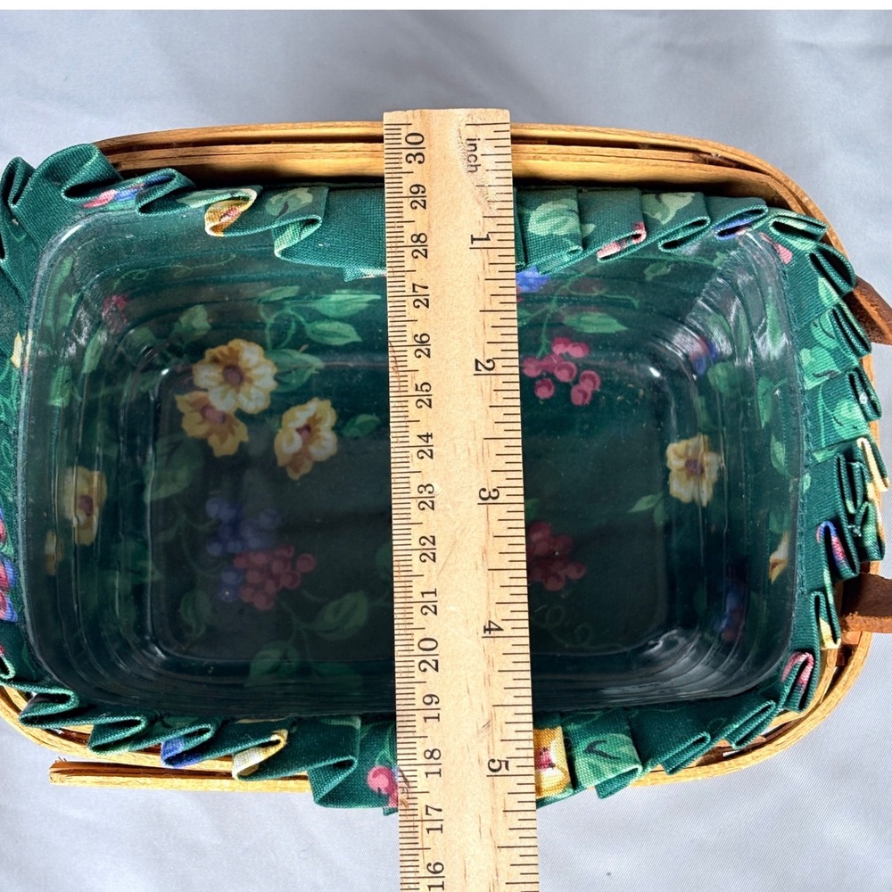 Longaberger 1996 Horizon of Hope Basket Green Floral Liner Plastic Protector - Picture 3 of 10